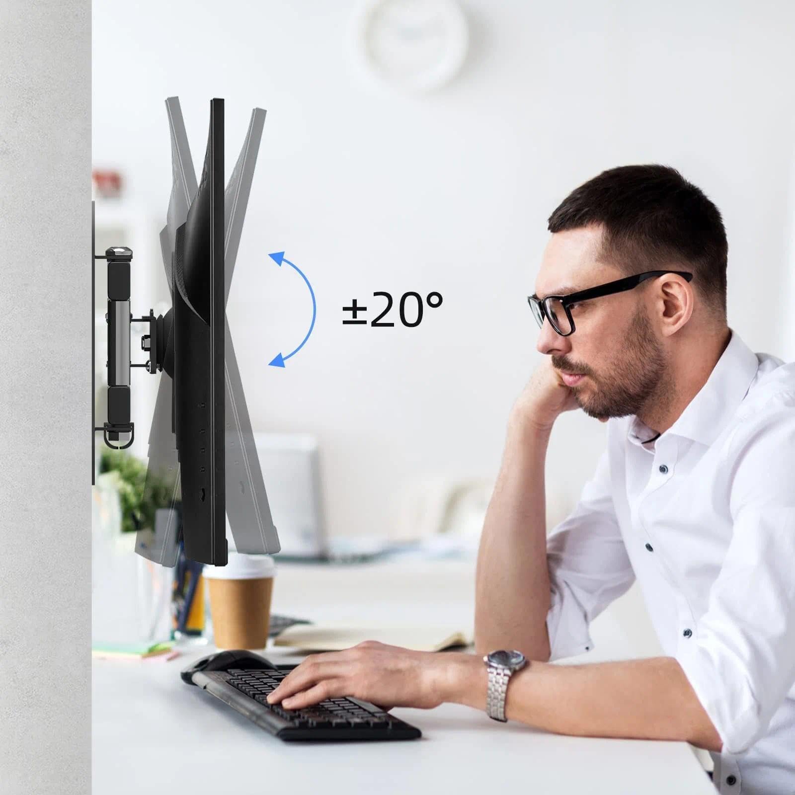 Suptek Monitor Wall Mount Full Motion for 13-32-34” Screens TVs VESA 75/100 — Amazon image 6