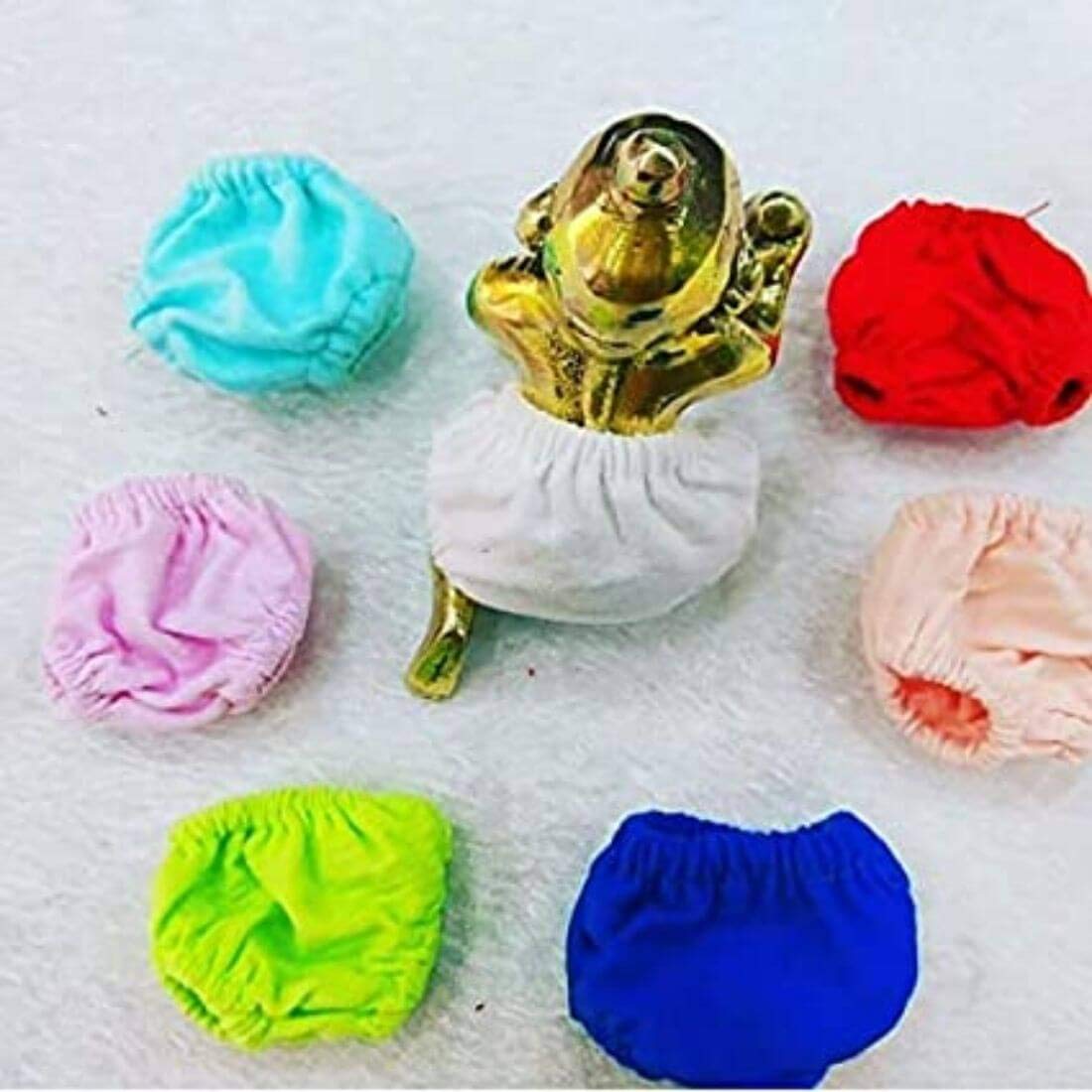 FONIERladdu gopal ji bloomer set thakur ji nappy krishna janamasthmi| Laddu Gopal G Nappy (Chaddi) Fully Cotton with Awesome Grip Hosiery Stuff (Multicolor), Size: (No. 1) (Pack of 5 Piece+1 Free)
