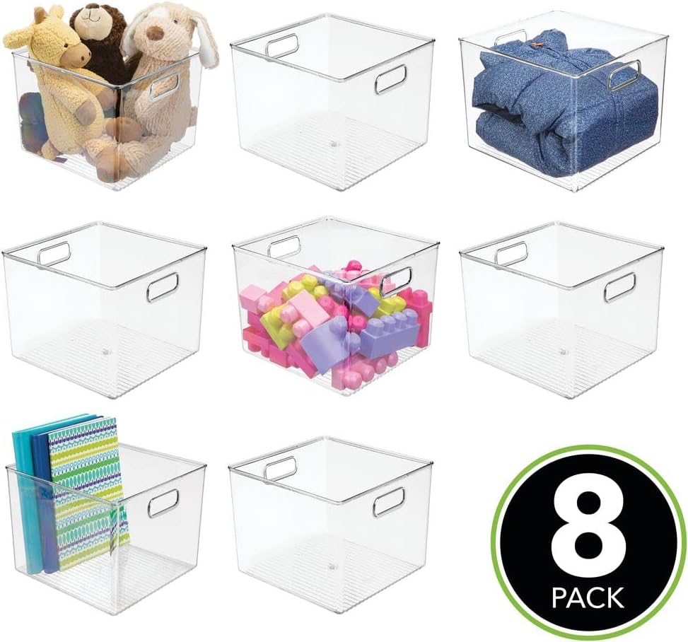 Suреr Brаndѕ mDesign Plastic Home Storage Drawer Organizer Basket Bin for Cube Furniture Shelving in Office, Closet, Bedroom, Laundry Room, Nursery, Kids Toy Room Shelf - Ligne Collection - 8 Pack - Clear Gеt Sресіаl Prісе mDesign Plastic Home Storage Drawer Organizer Basket Bin for Cube Furniture Shelving in Office, Closet, Bedroom, Laundry Room, Nursery, Kids Toy Room Shelf - Ligne Collection - 8 Pack - Clear