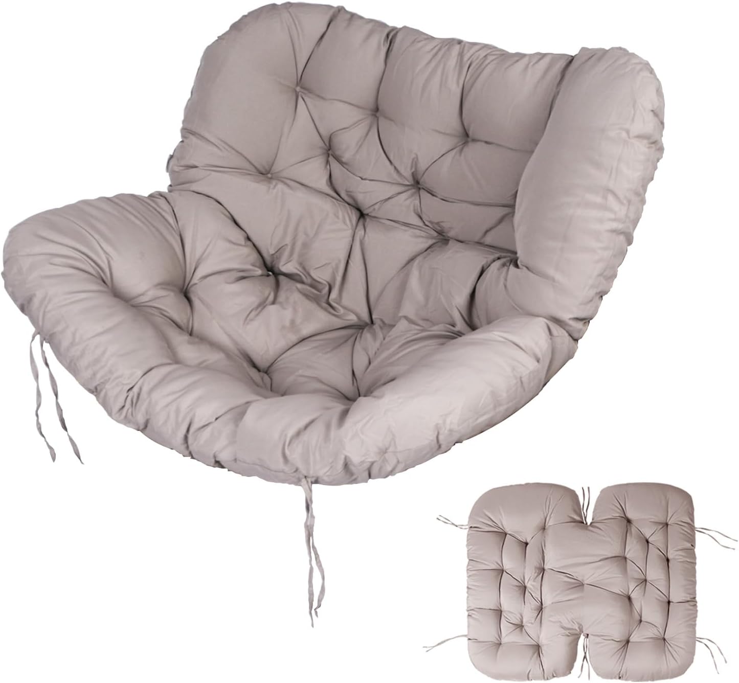 Outdoor Papasan Chair Cushion, 6.3in Rocking Chairs Cushion, Waterproof Patio Egg Chair Cushions for Indoor Outdoor Garden, Porch, Balcony (Khaki)