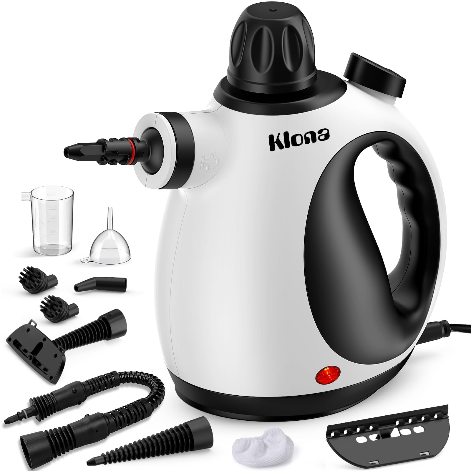 KLONA Handheld Steam Cleaner for Home, 3.2 bar, 1050W, with 10 Accessories