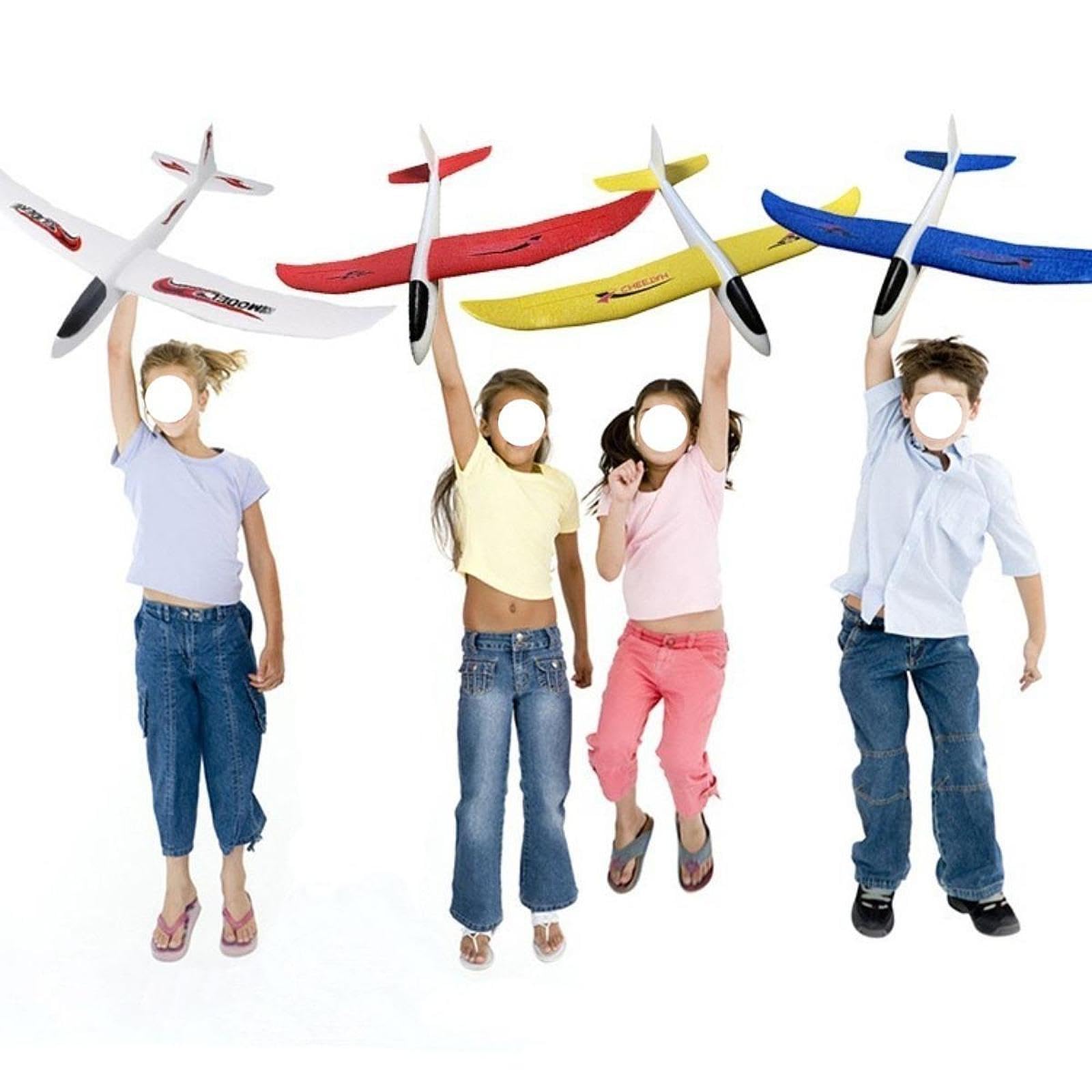 Avión de Juguete Planeador de Espuma Lanzamiento Manual Gran Aerodinámica Flexibilidad Juego Infantil Apto para Fiestas Cumpleaños Viajes Exterior, Rojo