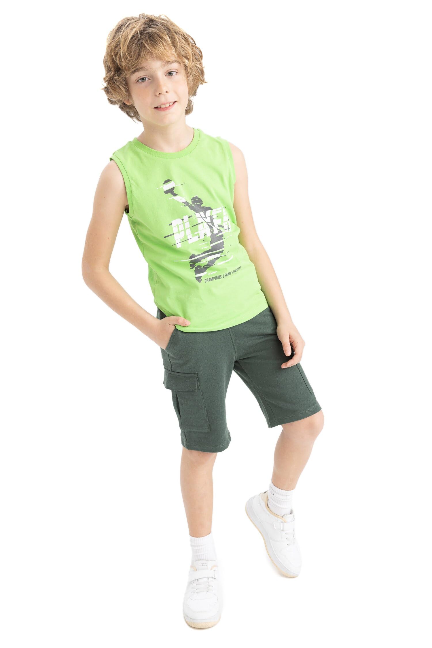 Erkek Çocuk Erkek Çocuk Regular Fit Sweatshirt Kumaşı Şort