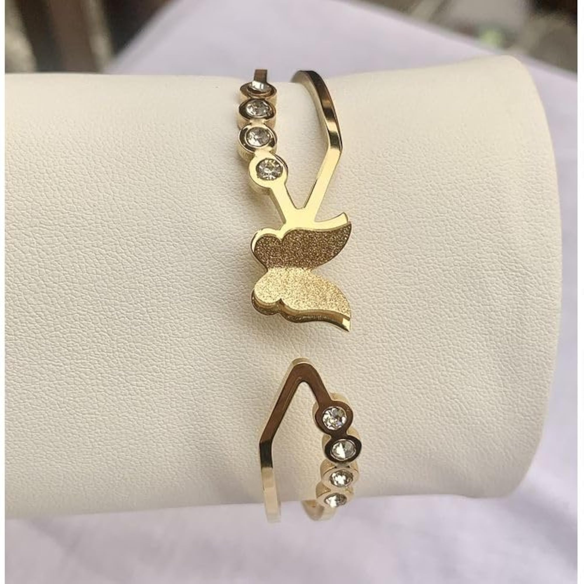Butterfly Bracelet with Crystal Accents, Gold-Plated