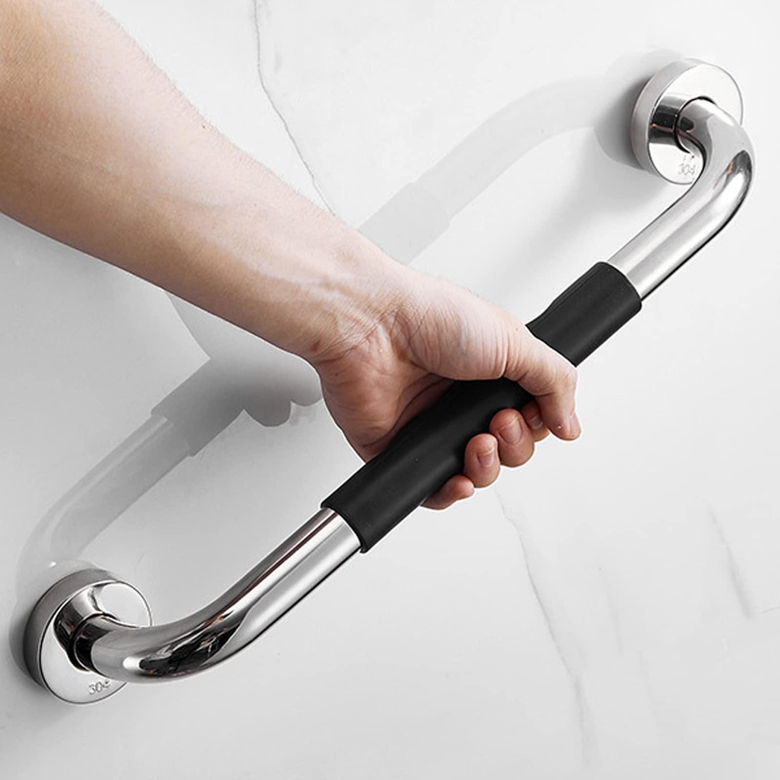 Antideslizante Barras de sujeción para Baño, Acero Inoxidable Asa De Seguridad para Baño, Ancianos, minusválidos Seguridad Asideros de Ducha,43cm/17in