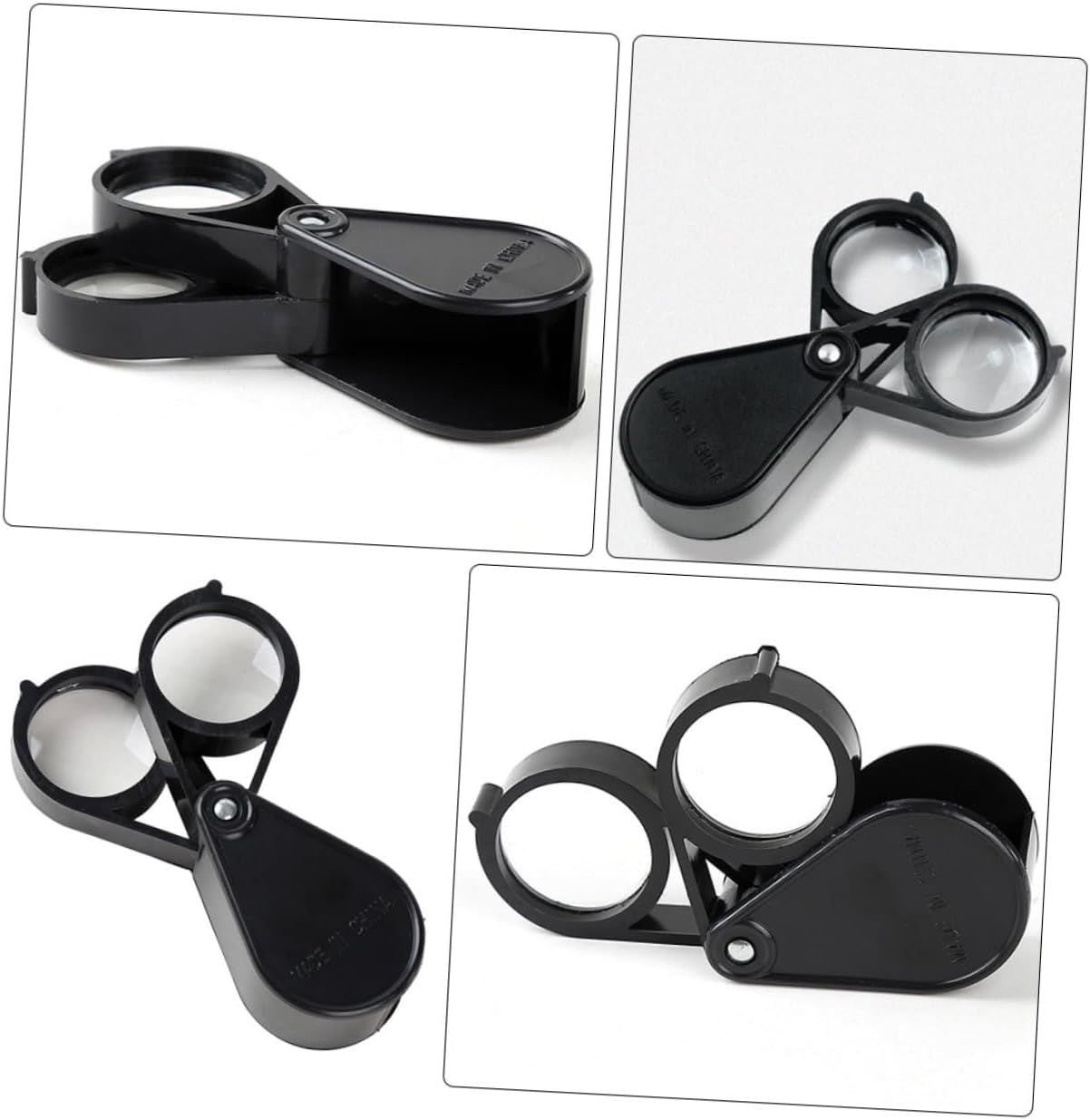 Luxshiny Foldable Portable Hand Magnifier 10x/20x Dual Lens Small Jewelry Watch Repairing Loupe Black for Travel and Crafts image 4