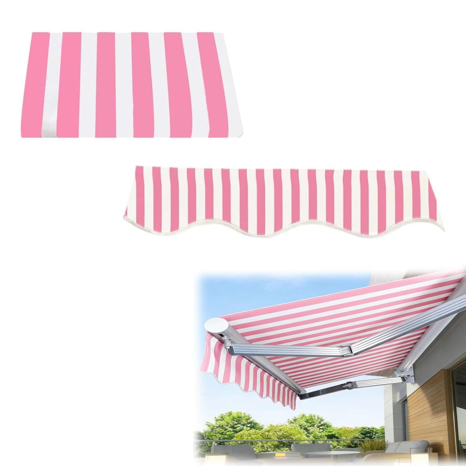 Recambio de tela para toldo de lona impermeable y resistente para ventanas y patios