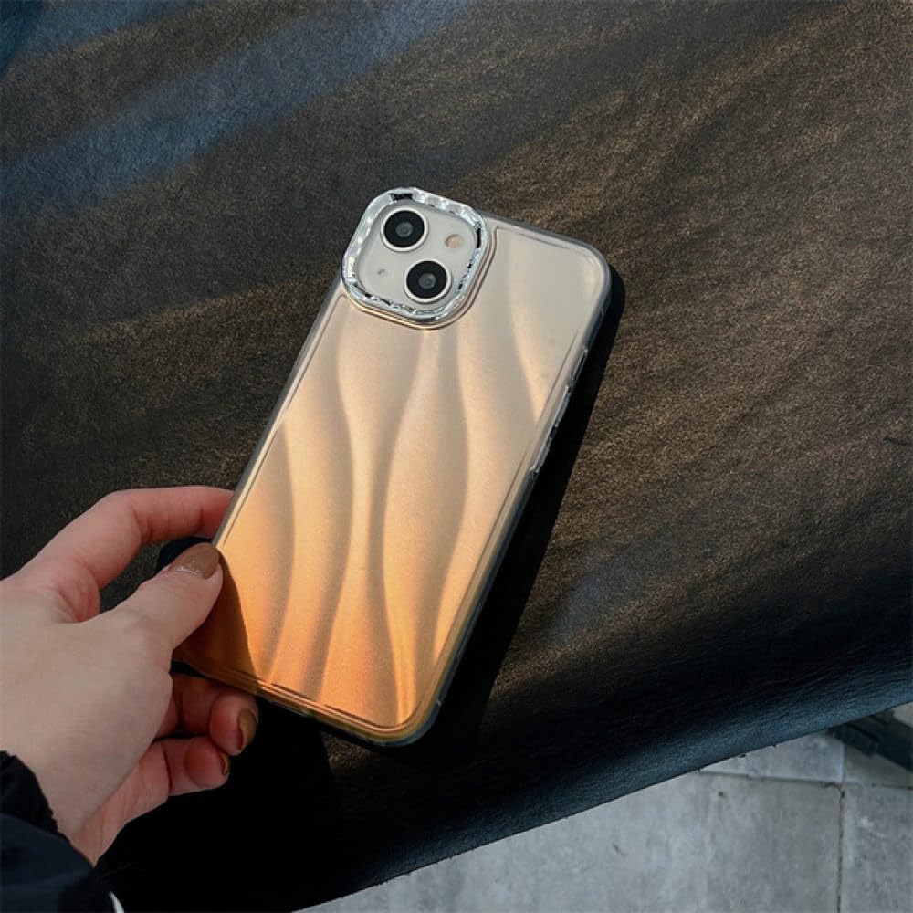 Coque ondulation d'eau pour iPhone 12 effet dégradé orange pastel ultra tendance - 8