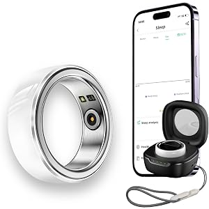 Fitness Smart Ring - Bluetooth 5 1 Blood oxygen monitoring Health Tracker for Heart Rate Monitor Sleep Pedometer