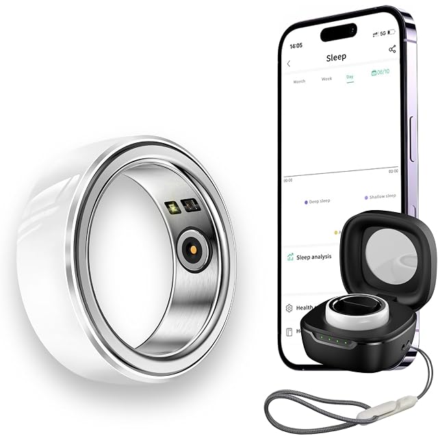 Fitness Smart Ring - Bluetooth 5 1 Blood oxygen monitoring Health Tracker for Heart Rate Monitor Sleep Pedometer