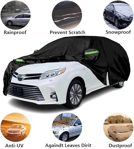 Miniatura 5 de Fundas impermeables para automóvil compatibles con Toyota Sienna 2003-2023, funda de automóvil para todo tipo de clima, con puerta con cremallera