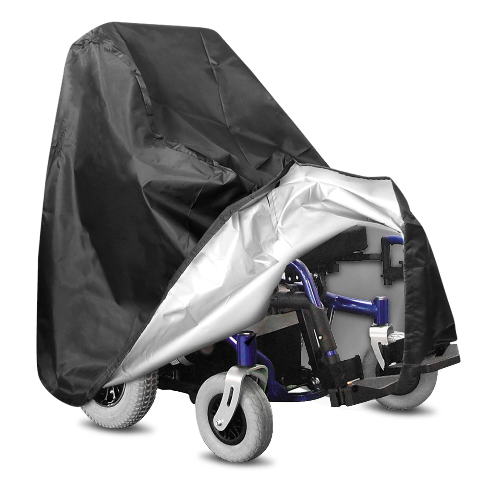 homfanseec Wheelchair Cover, Mobility Scooter Storage Cover, Electric Wheelchair Cover, Wheelchair Cover for Storage, Waterproof Mobility Scooter Cover, Waterproof & Dustproof Cover (Black)