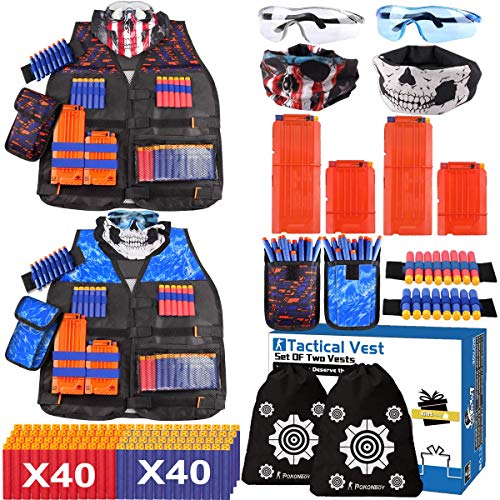 POKONBOY 2 Sets Tactical Vest Kits Compatible with Nerf Guns N-Strike Elite Series