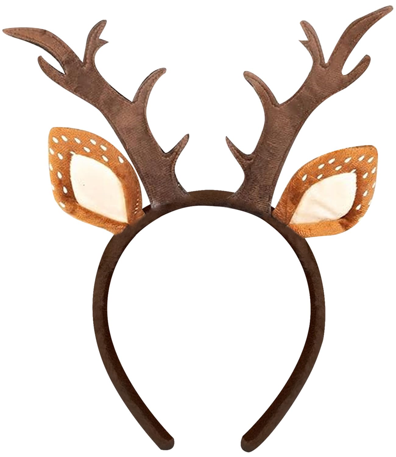 Kecartu 1 Pcs Deer Antlers Headband, Plush Animal Ears Headband for Adults, Cute Costume Headwear for Face Washing, Makeup, Christmas, Halloween Party, Cosplay, Spot deer ears, Brown โ image 1