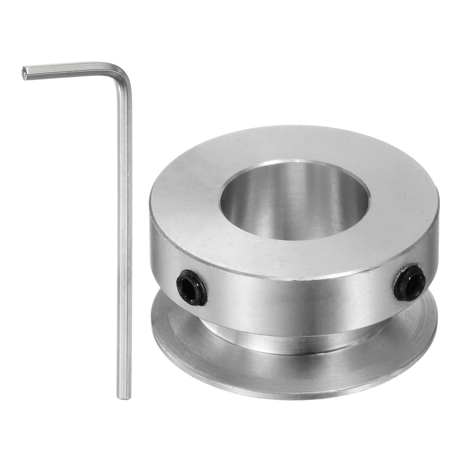 HARFINGTON Single Groove Pulley 15mm Fixed Bore 30mm Outer Diameter Aluminum Alloy with Hex Wrench for Drilling Machine 6mm PU Round Belt
