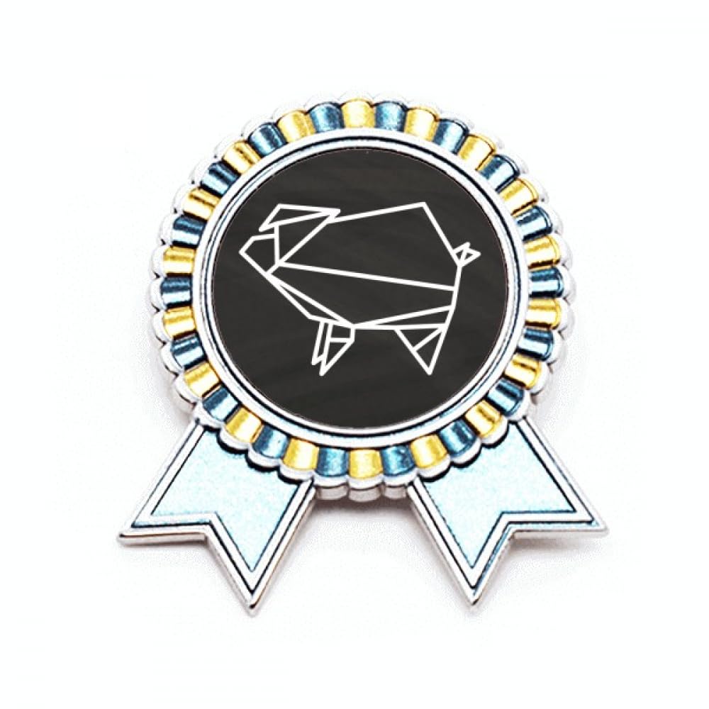 Broche cochon géométrique Origa bijou métal taille M tendance - 4