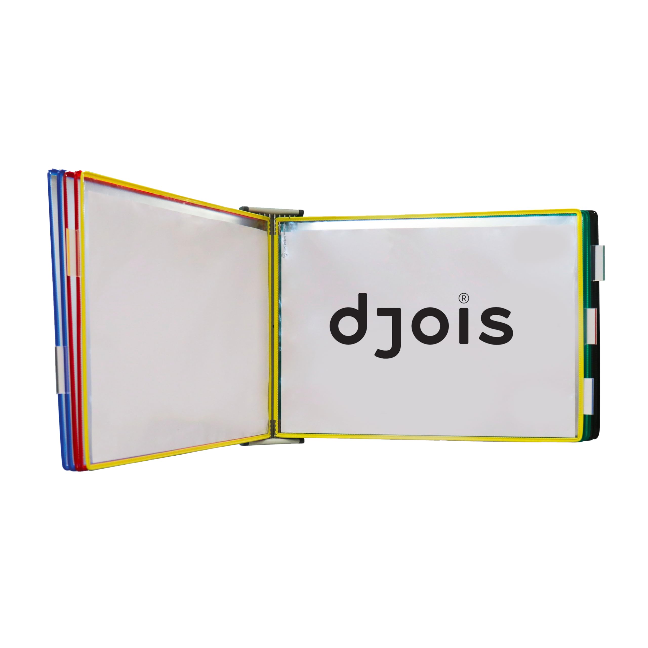DJOIS by Tarifold - Durable Wall Mount Display Unit - 10 Double Sided Pockets - A3-Size - Holds 11.7 x 16.5" Documents - Landscape Mode - Assorted - Made in France (W291A3LAN)