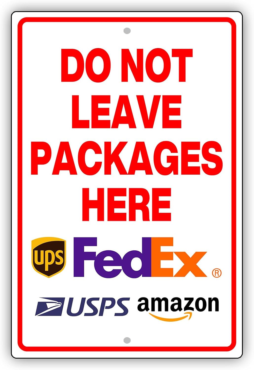 Please Deliver All Packages To Back Porch - Delivery Signs for Packages Aluminium Metal Delivery Sign for My Packages from Amazon, FedEx, USPS, UPS Deliveries Sign for Indoor Outdoor Use -18 x 24