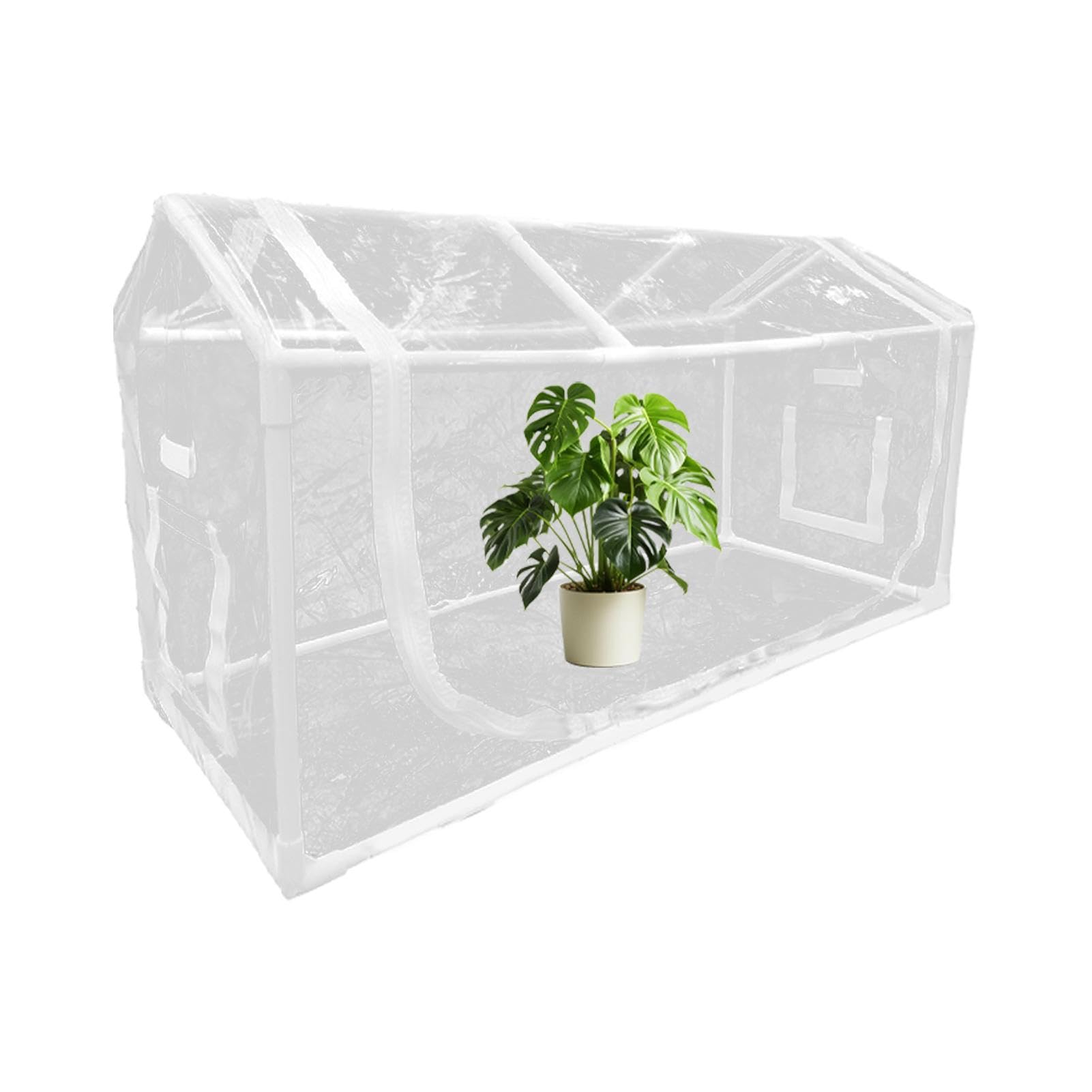 Piccola Serra Capanno Di Protezione Antigelo Trasparente Con Finestra | Tenda Per Fiori Con Cerniera Per La Coltivazione E Il Giardinaggio Invernali In Casa Con Vasi In Terrazzo E Cortile