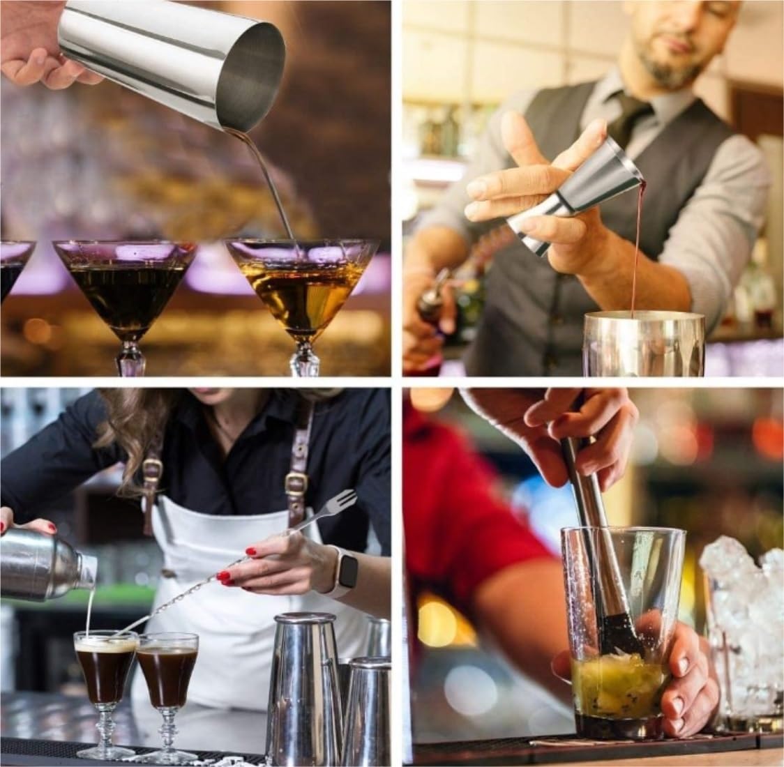 Shaker Cocktail 22 Set Cocktail Shaker Bar in Acciaio Inox Accessori per Bar Set(550ml)