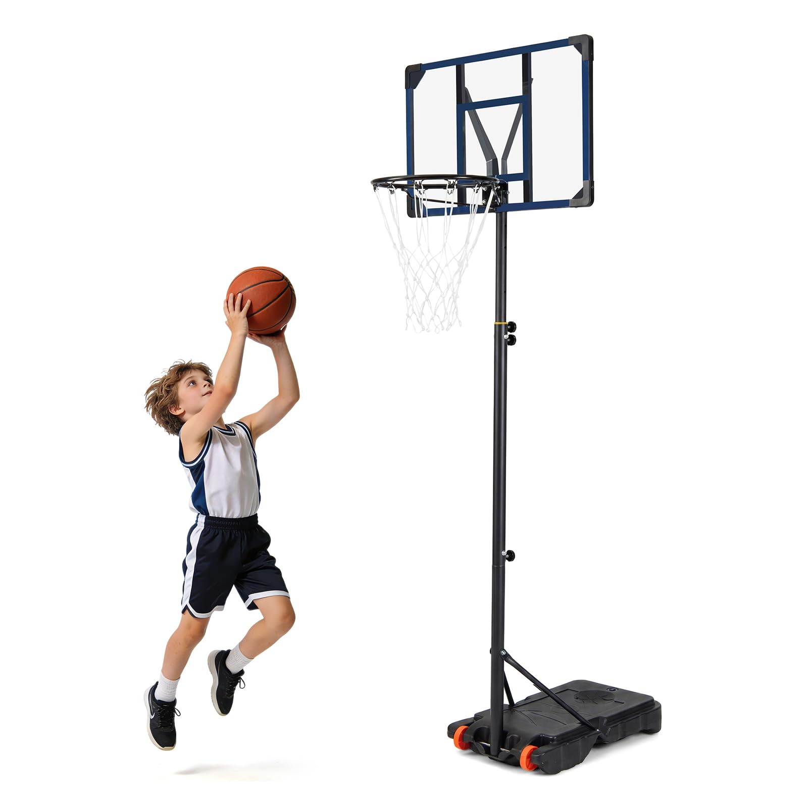 COSTWAY Basketballkorb Outdoor höhenverstellbar 155-210cm/170-230cm Mobile Basketballanlage mit Rollen