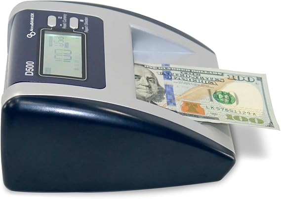 AccuBANKER D500 Automatic Counterfeit and Value Detector, 2 Pack | Compact detector verifies infrared, magnetic, watermark, dimension and ultraviolet in seconds, UL listed