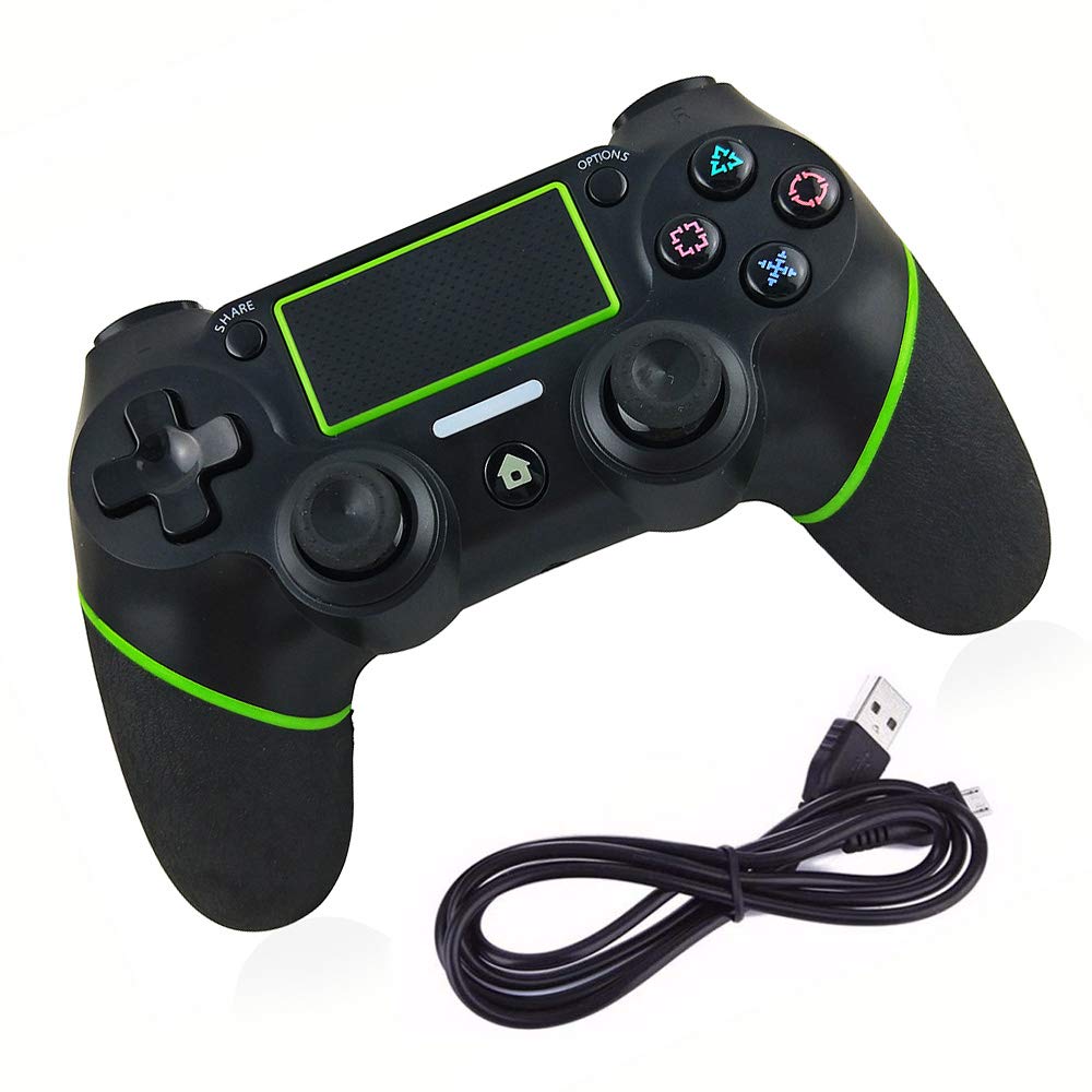 PS4 Controller Wireless Bluetooth Game Controller Gamepad for Playstation 4 Touch Panel Joypad with Dual Vibration, Instantly Timely Manner to Share Joystick（Green）