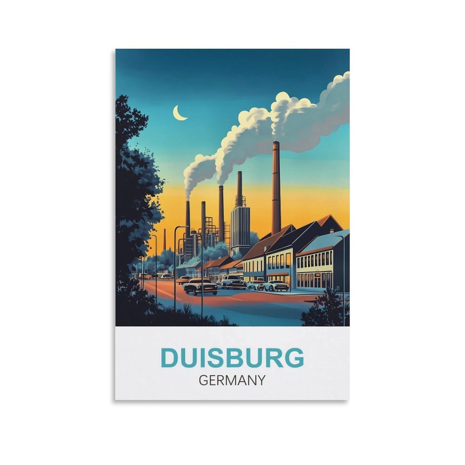 EZMLFA 5D Diamond Art Kits for Beginner,Duisburg Germany,Diamond Art House DIY Diamond Art Kits for Home Wall Decor 40x40cm
