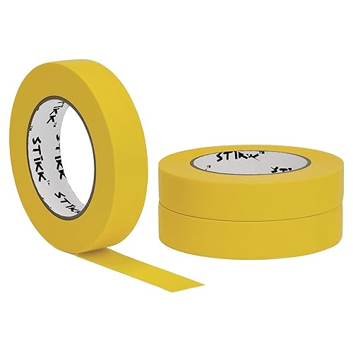 STIKK - Cinta adhesiva amarilla para pintores de 10in x 5010ft 14 cintas adhesivas decorativas de fácil extracción 094 en 0945in STIKK - Cinta adhesiva amarilla para pintores de 10in x 5010ft 14 cintas adhesivas decorativas de fácil extracción 094 en 0945in