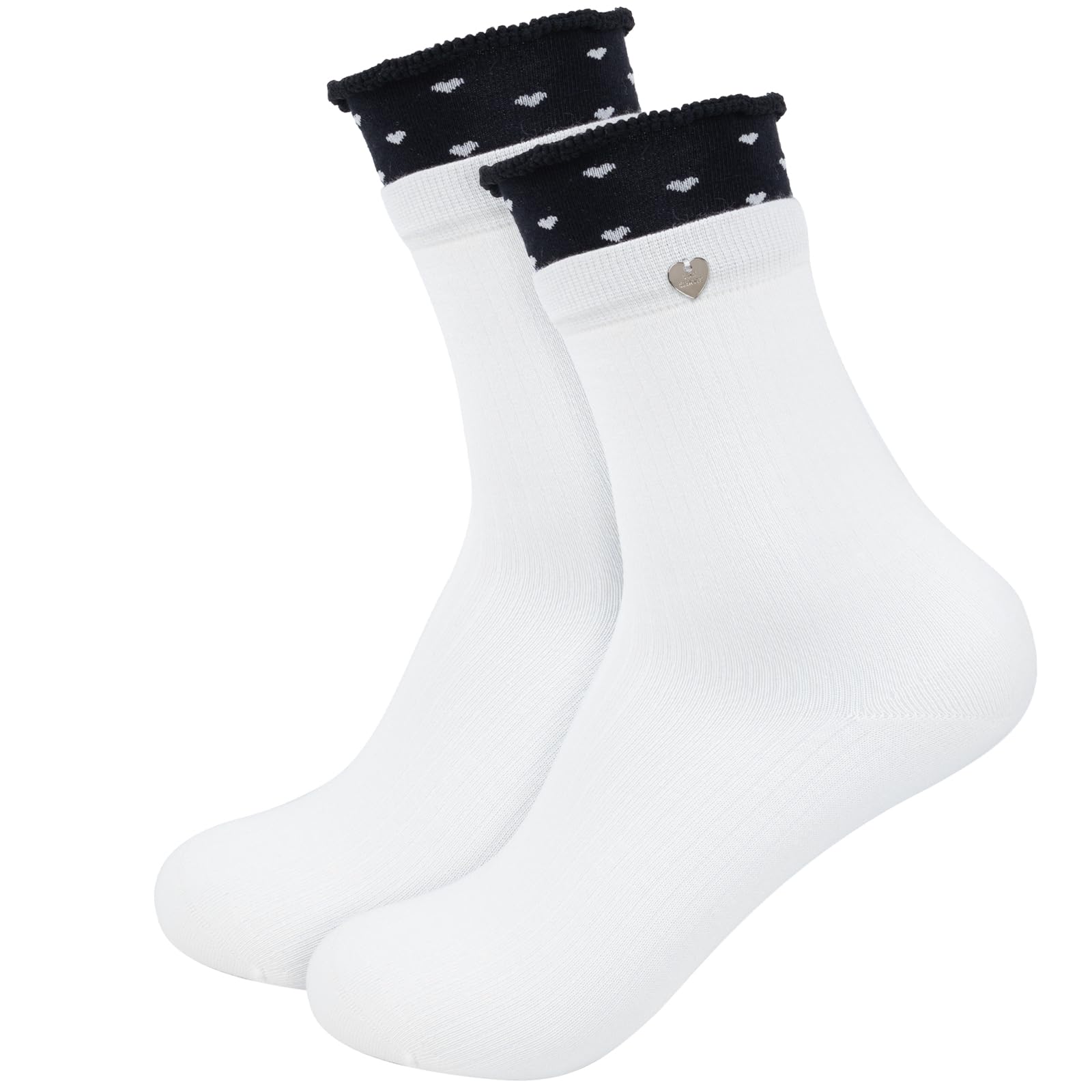 FACHOI Women Thermal Socks, Cotton Ruffle Ankle Socks Winter Warm Novelty Knit Crew Socks for Ladies Bed Home School Work Hiking F4-AXJBW