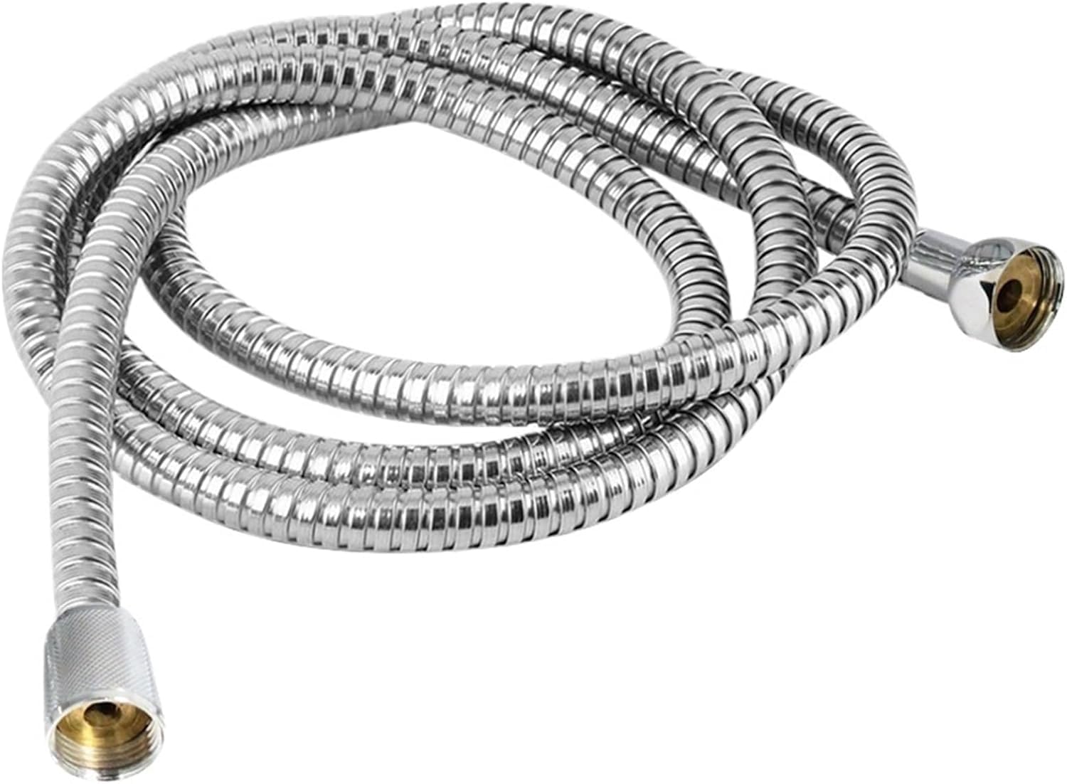 Gkirqvpe 2M Shower Hose, Stainless Steel Flexible Bathroom Shower Hose Gasket, Washers, Chrome/Black, 1M/1.5M