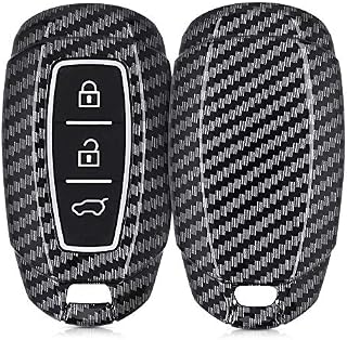kwmobile pokrowiec na kluczyki samochodowe kompatybilny z Hyundai 3 przyciskami kluczyka samochodowego Keyless Go - twarde etui - karbonowy czarny