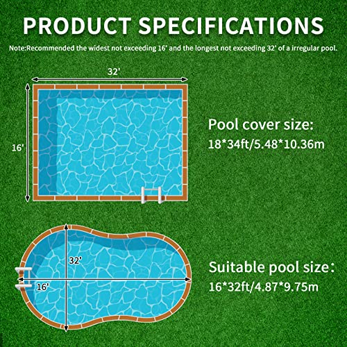 Vingli PSC-G-16 Safety Pool Covers For Inground Pools Rectangular 16 Ft X 32 Ft Swimming Pools thumb #1