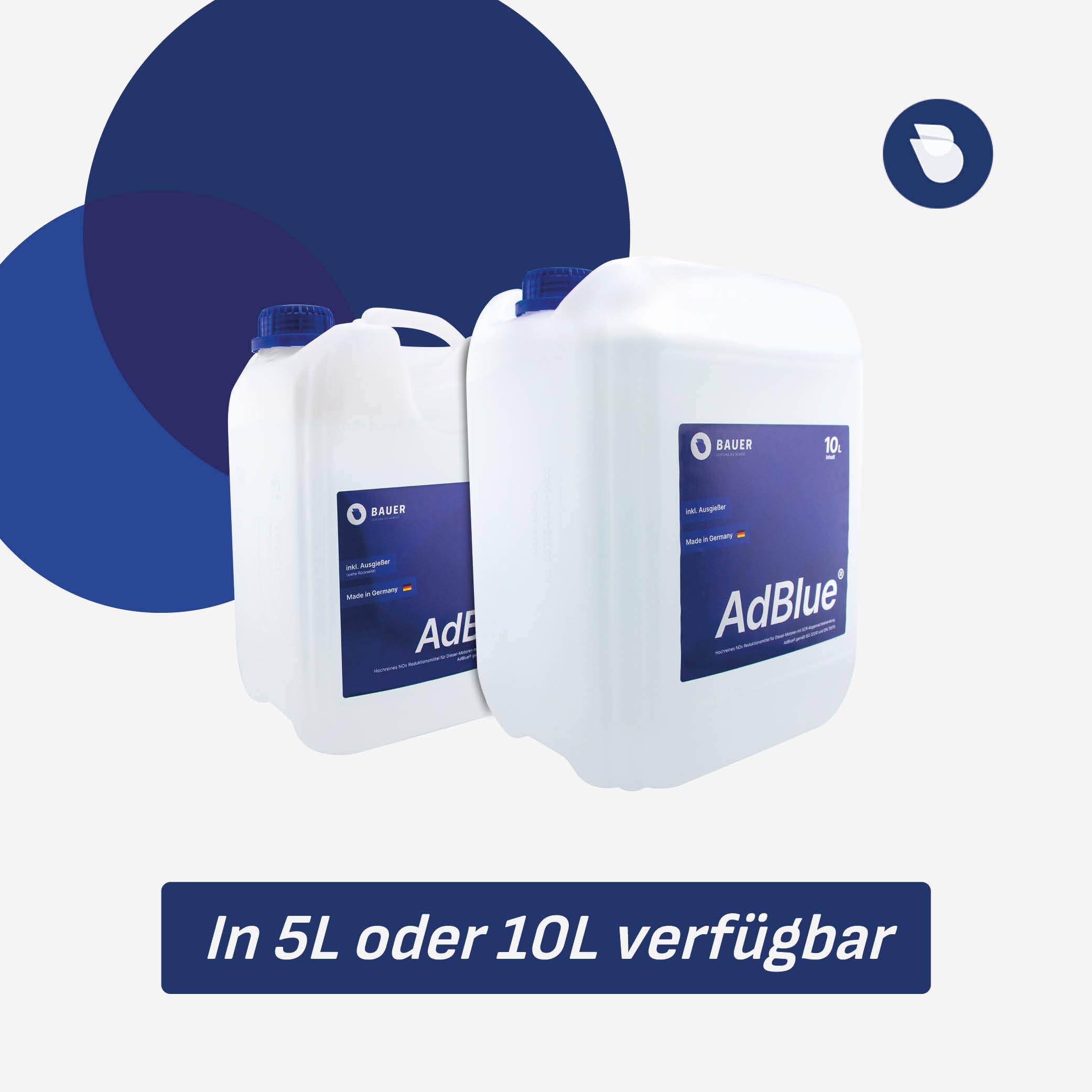 AdBlue 20L - 4x5 Liter Premium Harnstofflösung Kanister mit Flex-Ausgießer für Diesel-Motoren, ISO 22241 Konform – Optimale SCR-Abgasnachbehandlung, Made in Germany, PKW, LKW, Baumaschinen