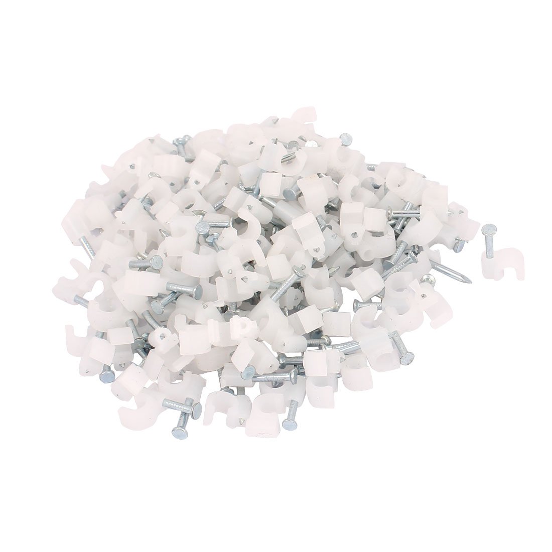 Aexit 200 (transmission) Pcs Wall Insert Inner Width 6mm Diameter Circle Cable Nail (84ry535qf593) Clips White