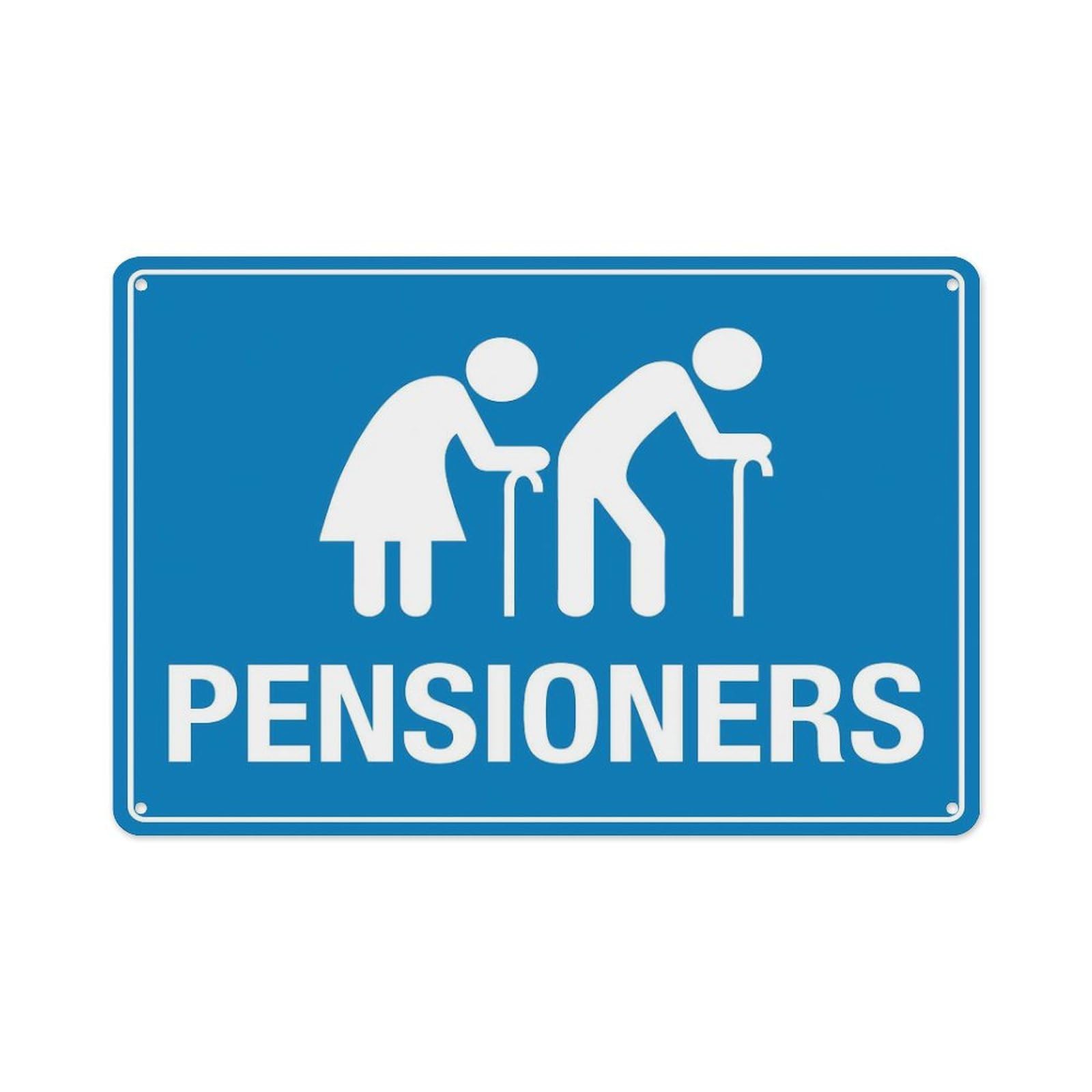 Peiyeety A05 Pensioners Sign Aluminum Tin Warning Signs For Home Outdoor Garden 12X16 Inches