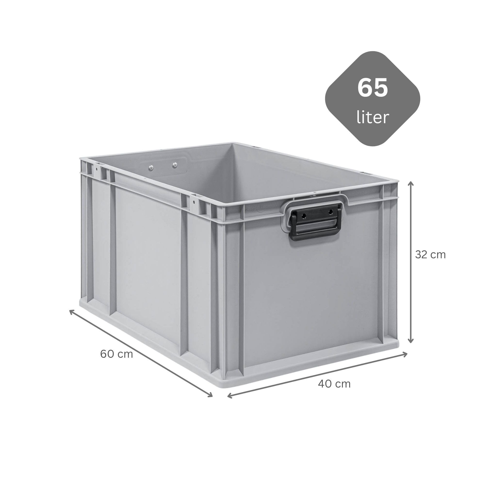 PROREGAL Eurobox NextGen Portable Duo | HxBxT 32x40x60cm | 65 Liter | Eurobehälter, Transportbox, Transportbehälter, Stapelbehälter