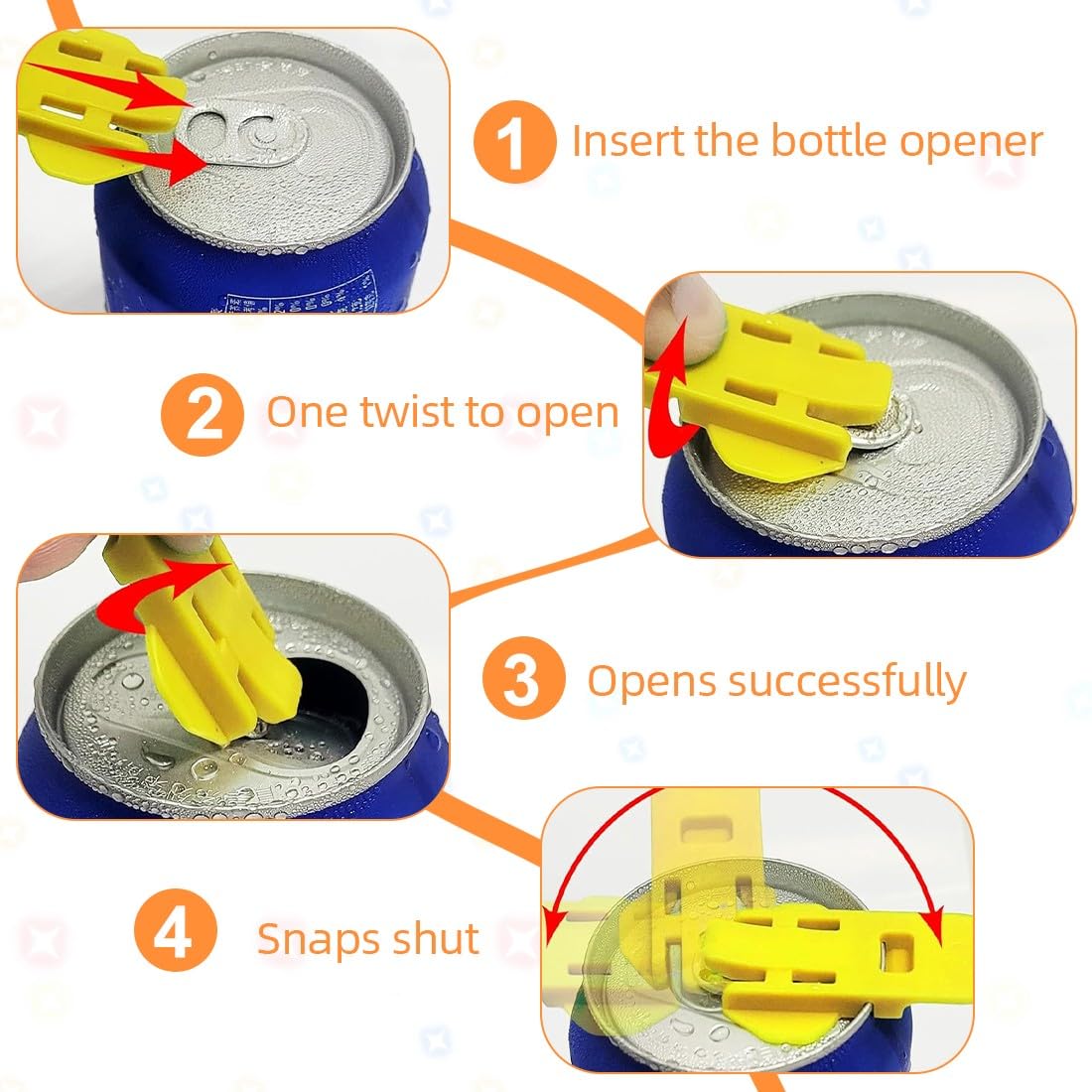 JEYORZY 10 Pezzi Apriscatole a Scatto Colorata Easy Can Opener Apri Lattine Apri Coperchi Apri Anelli Bevande