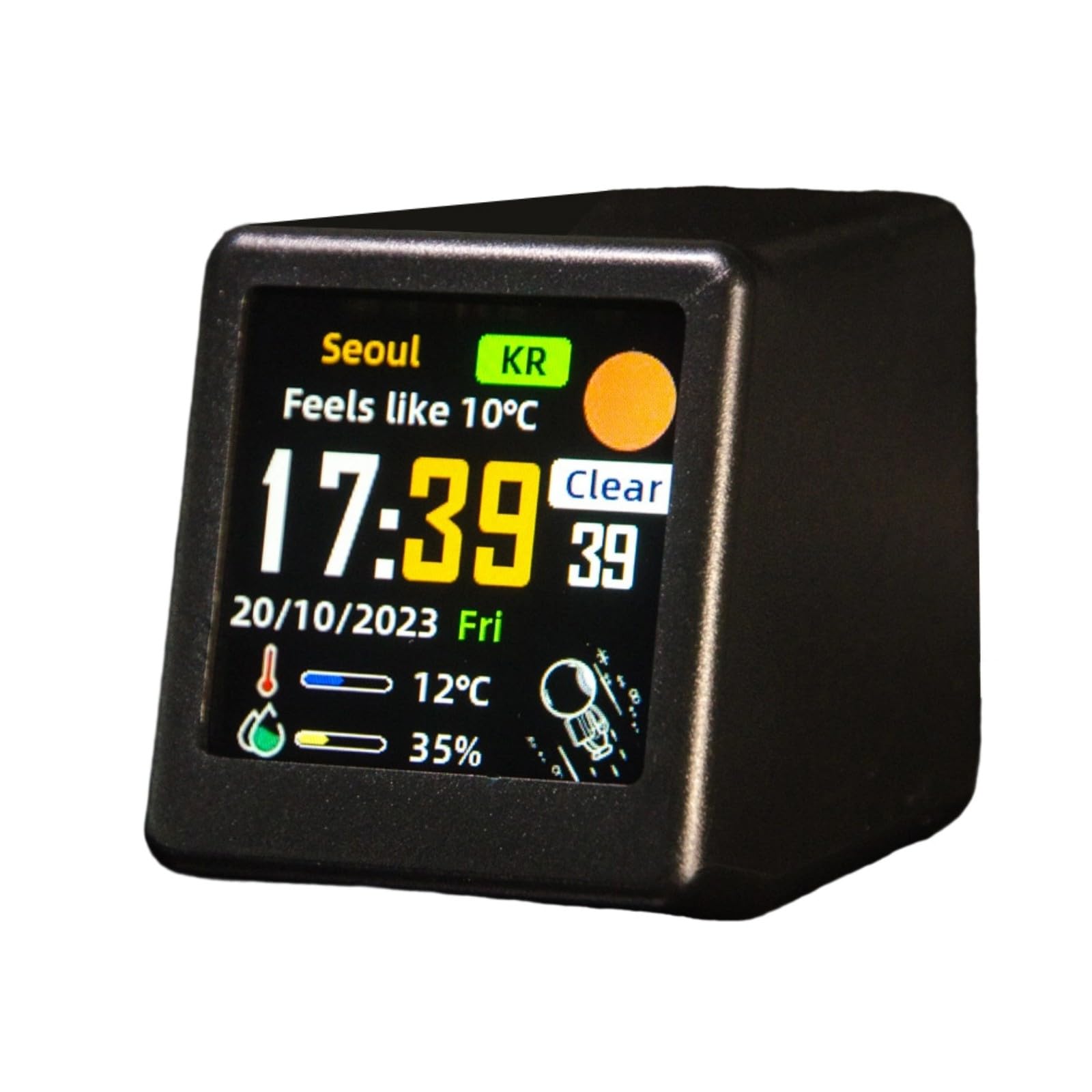 Nucelit WiFi Smarts Clock Weather Stations Digital Clock with Temperature Humidity Display Date, Day Desk Clocks Gift Digital with Temperature