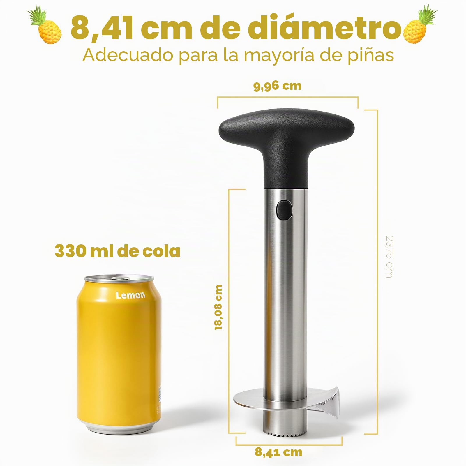 Newness Cortador de Piña de Acero Inoxidable,pelador de piña, Herramienta para el hogar y la Cocina con Cuchilla Afilada para Anillos de Frutas dicadas, [Mejorada, Reforzada, Gruesa]