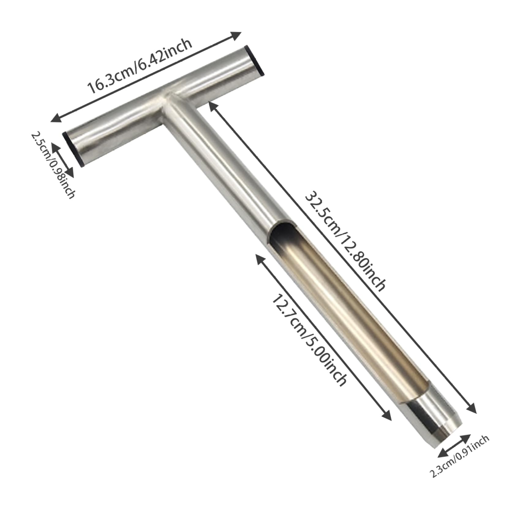 Bodensonde Bodenprobe Sondensonde T-förmige Golf-Bodensonde Edelstahl-Stahlbodenprobenier tragbare scharfe Gartenwerkzeuge für Rasenfarm Golfplatz 14 Zoll