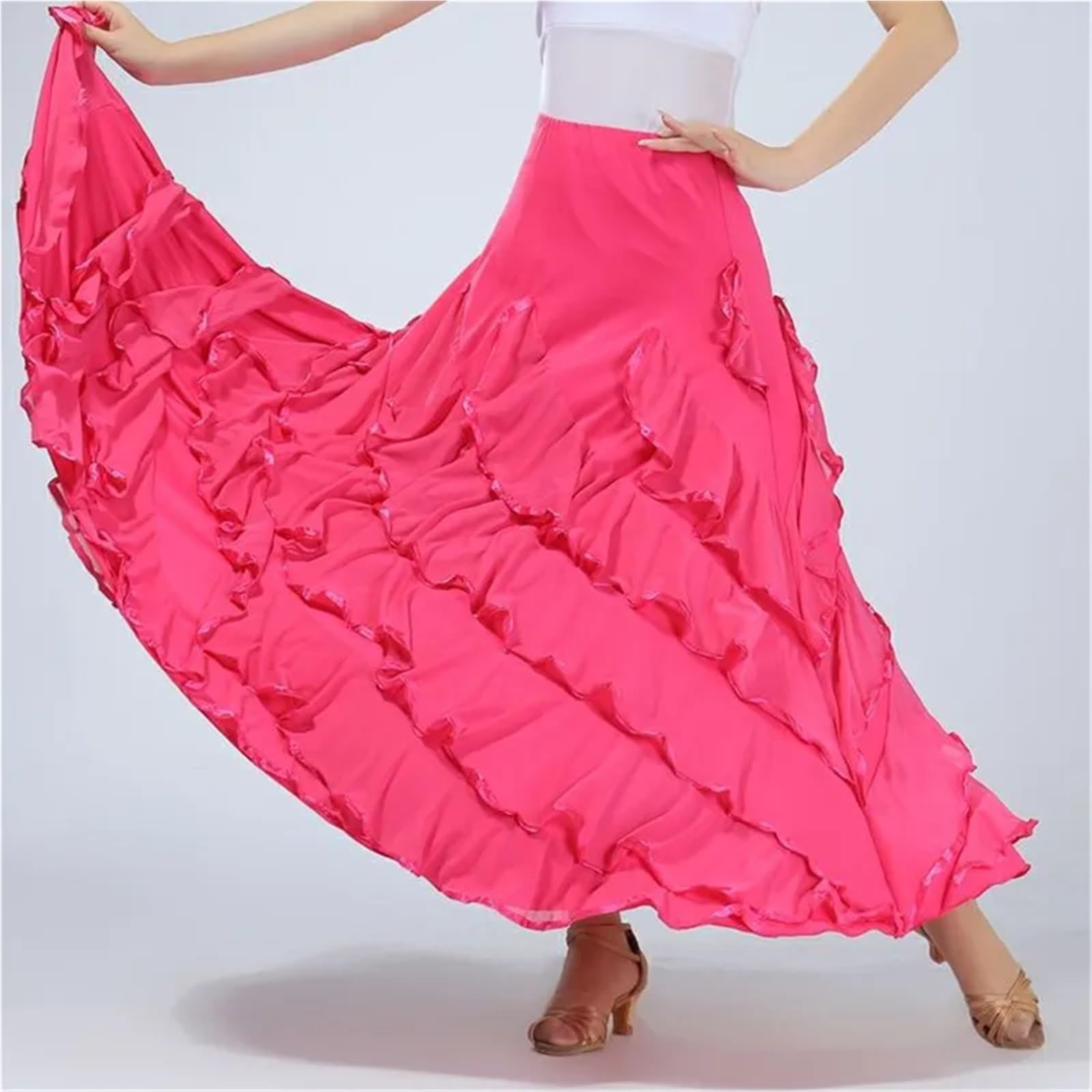 Flamenco Vestito 720 Costume da ballo flamenco, gonna, abito lungo, donna, valzer moderno, standard, tango, abbigliamento, abiti spettacolo