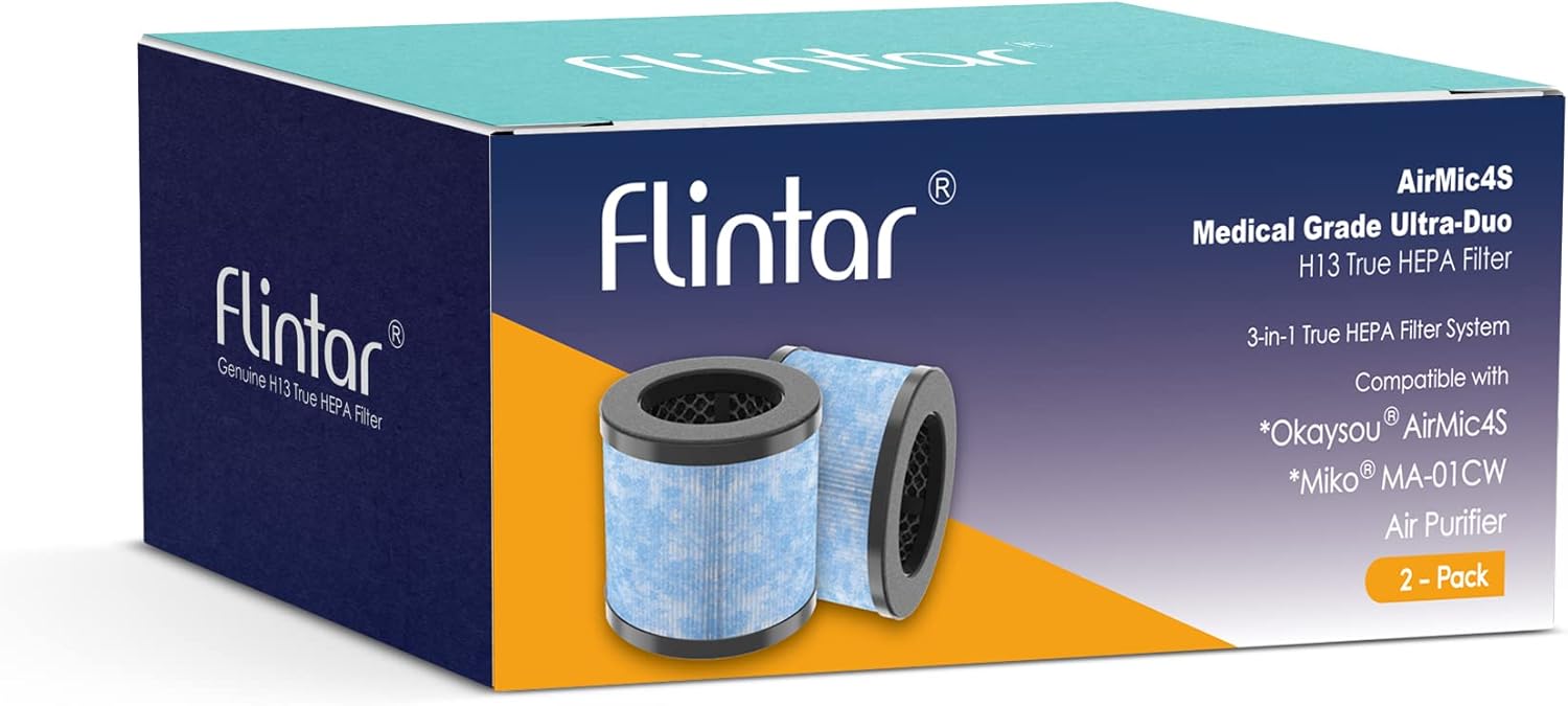 Flintar C102 Replacement Filter, Compatible with Miko Ibuki Air Purifier C102, MA-01, MA-04 and Okaysou AirMic 4S Air Purifier, High Efficiency Activated Carbon and Air Filter Set, 2-Pack - Image 5