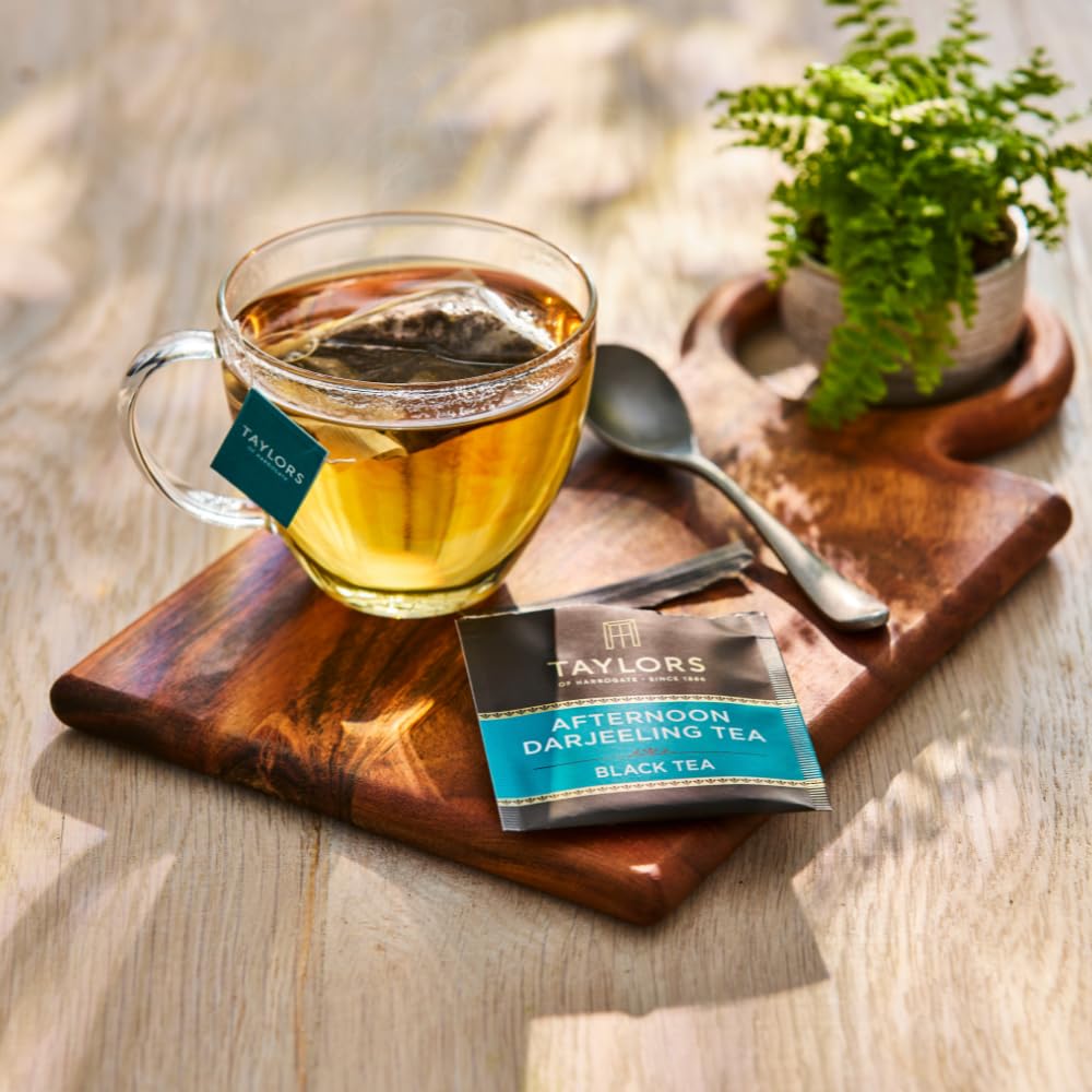 Taylors of Harrogate Afternoon Darjeeling Tea Delicate & Refreshing Black Tea / Té Nero del Pomeriggio Delicato & Rinfrescante - 1 x 20 Individually Wrapped and Tagged Tea Bags (50 Gram)