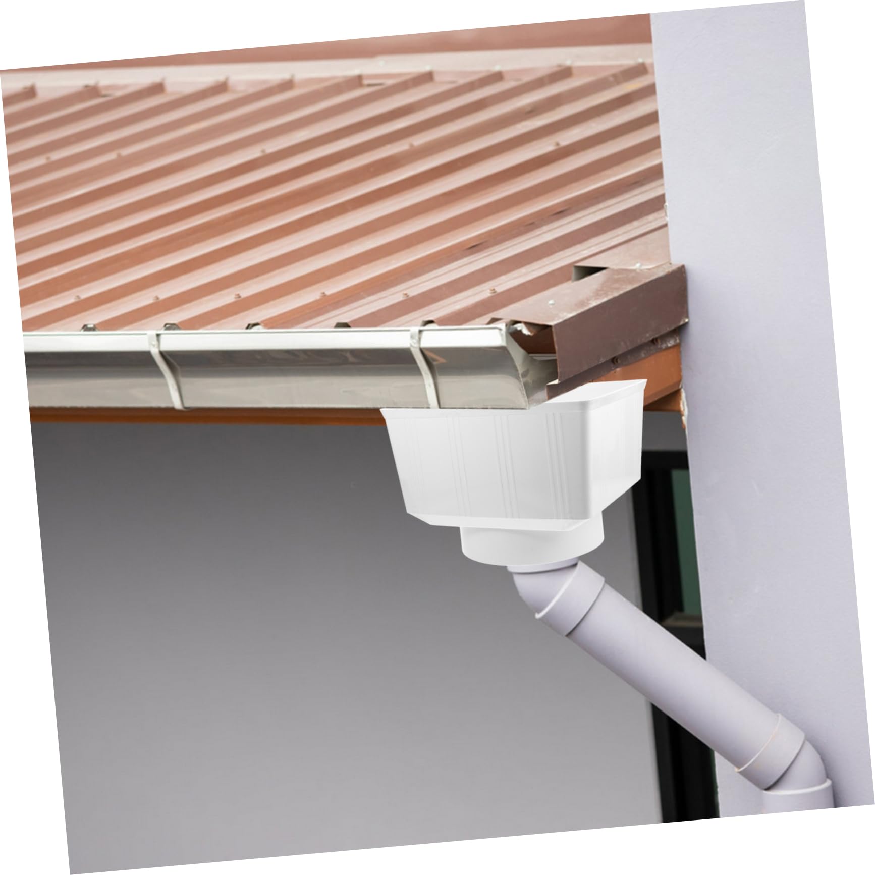 Cubo De Lluvia De Pvc Adaptador Para Canaletas Pluviales Conector Para Bajante De Canaletas De Tejado Drenaje Para Agua De Lluvia Exterior