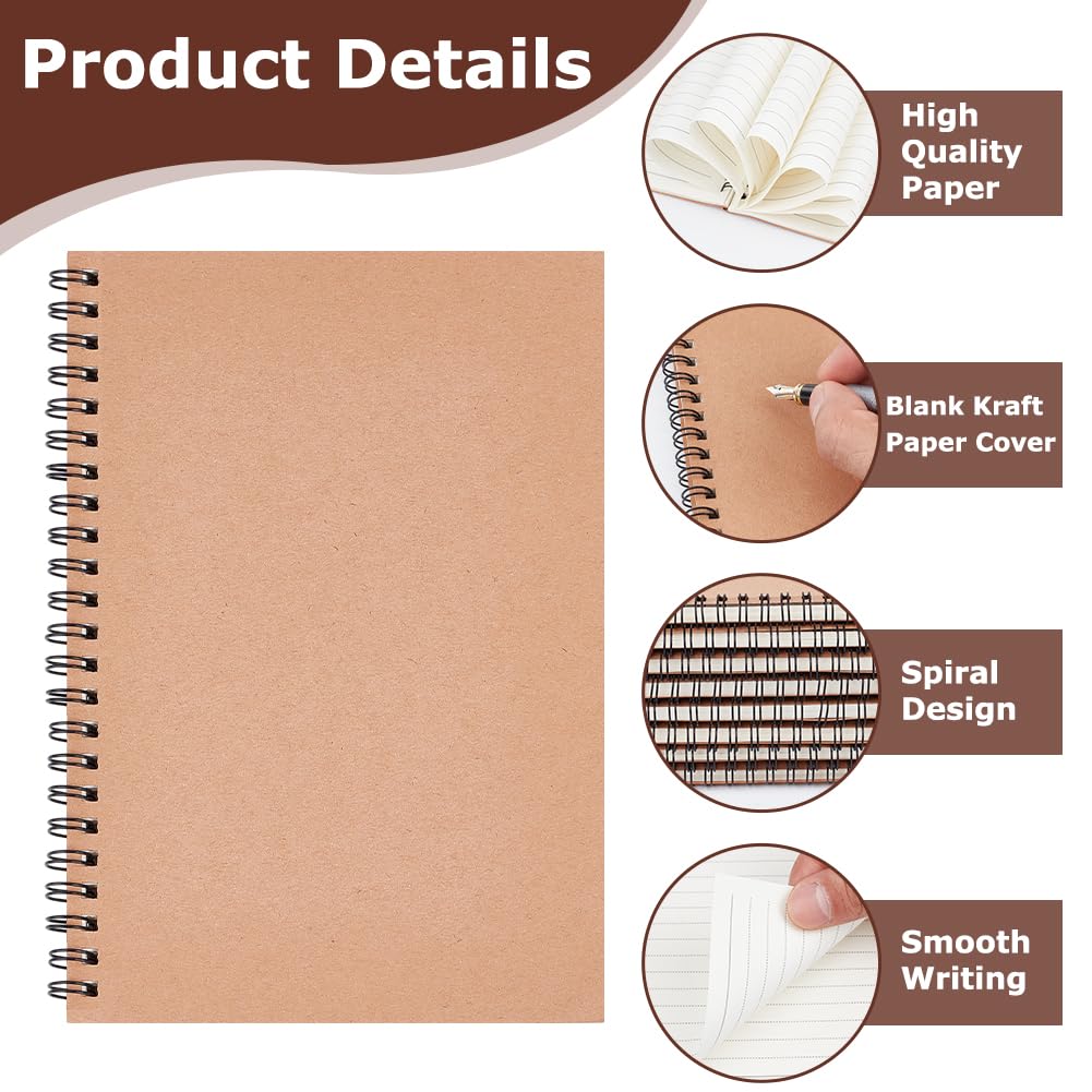 Paquete de 30 cuadernos en espiral A5, 5 x 8 pulgadas, bloc de notas de tapa dura, 60 hojas, 120 páginas, cuadernos de viaje, cuaderno de escritura, bloc de notas para el trabajo, hogar