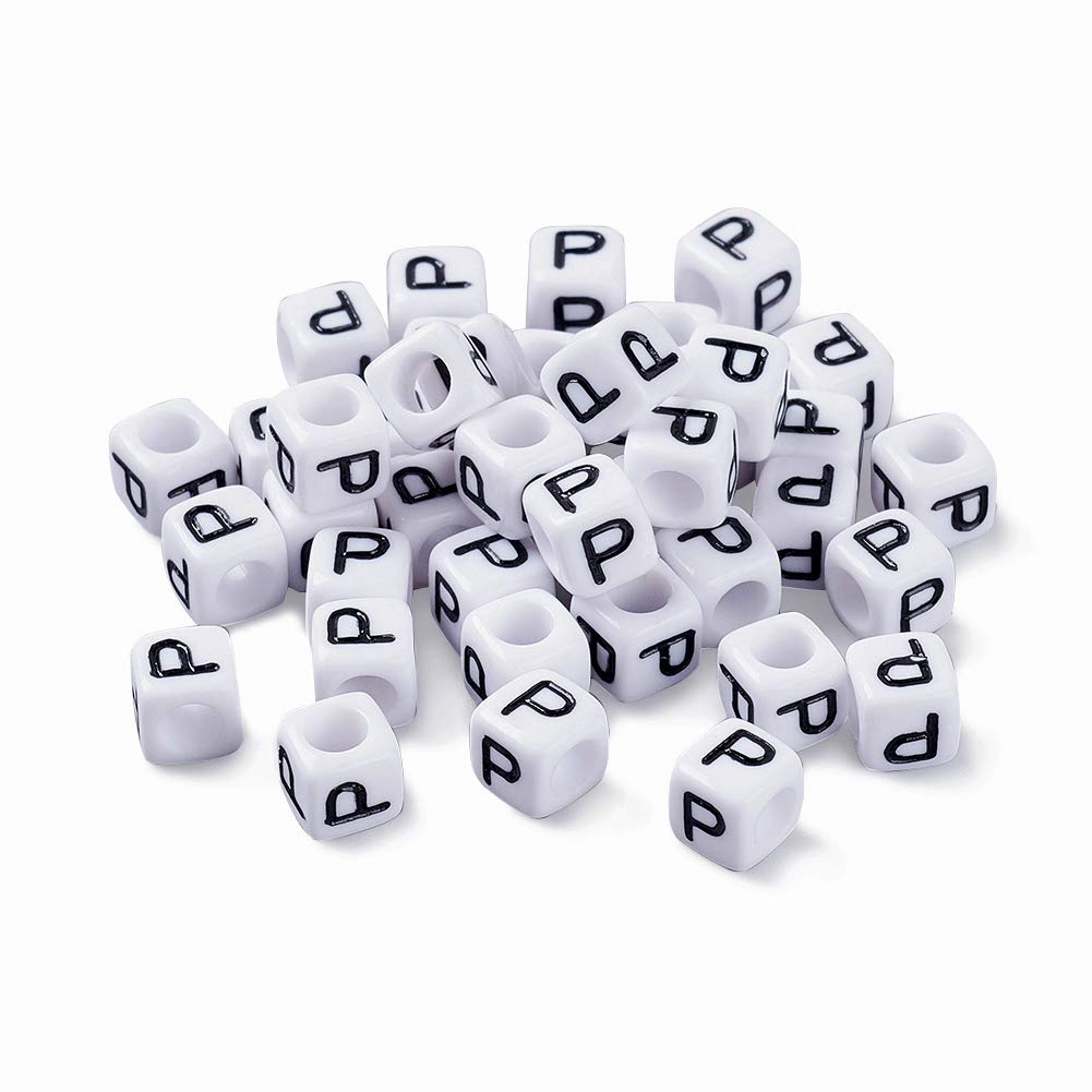 Beadthoven Lot De 350 Perles Rondes Plates En Acrylique Avec Lettres De L'alphabet En Forme De Poney Et Mini Initiales Pour La Fabrication De Bijoux Pour Enfants