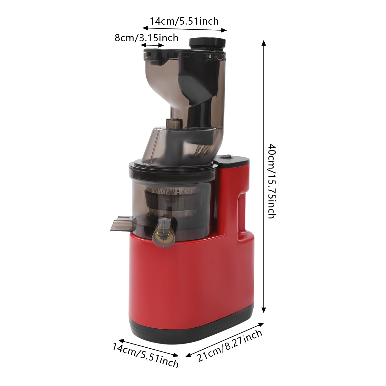 Exprimidor eléctrico Slow Juicer, 500 W, exprimidor eléctrico para verduras y frutas, silencioso, con sistema antigoteo, ideal para una alimentación saludable