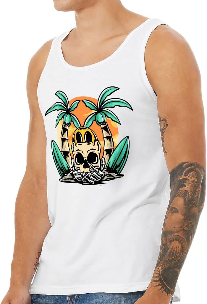 Palms Design Tank - Funny Workout Tank - Plam Tree Jersey Tank