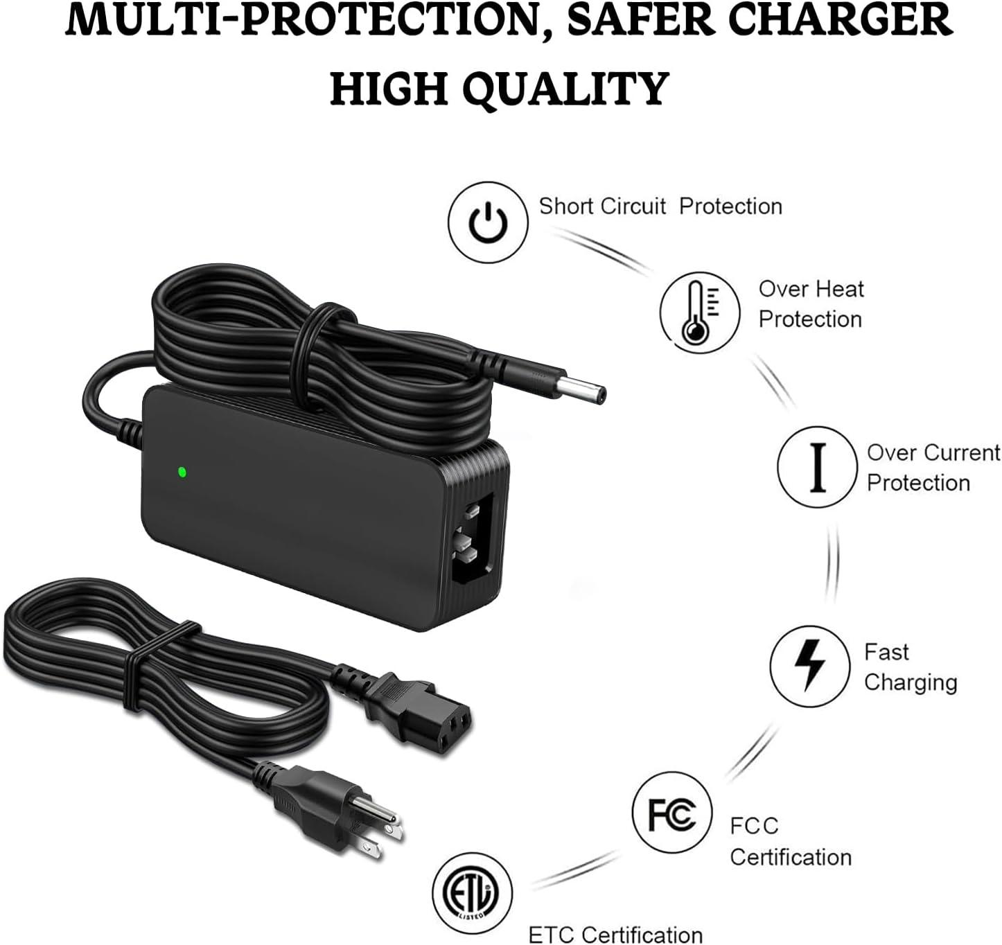 54V 130W AC DC Adapter Compatible with NETGEAR GS108PP GS108PP-100NAS GS108PP-100AJS 8-Port Gigabit Ethernet Unmanaged PoE Switch GS108LP GS108LP-100NAS EPS130W ADS-150DK-48-1 540130E GS116LP